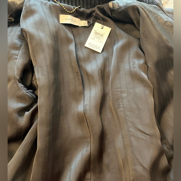 Coach Leather Moto Jacket with Knit Collar - Picture 12 of 16